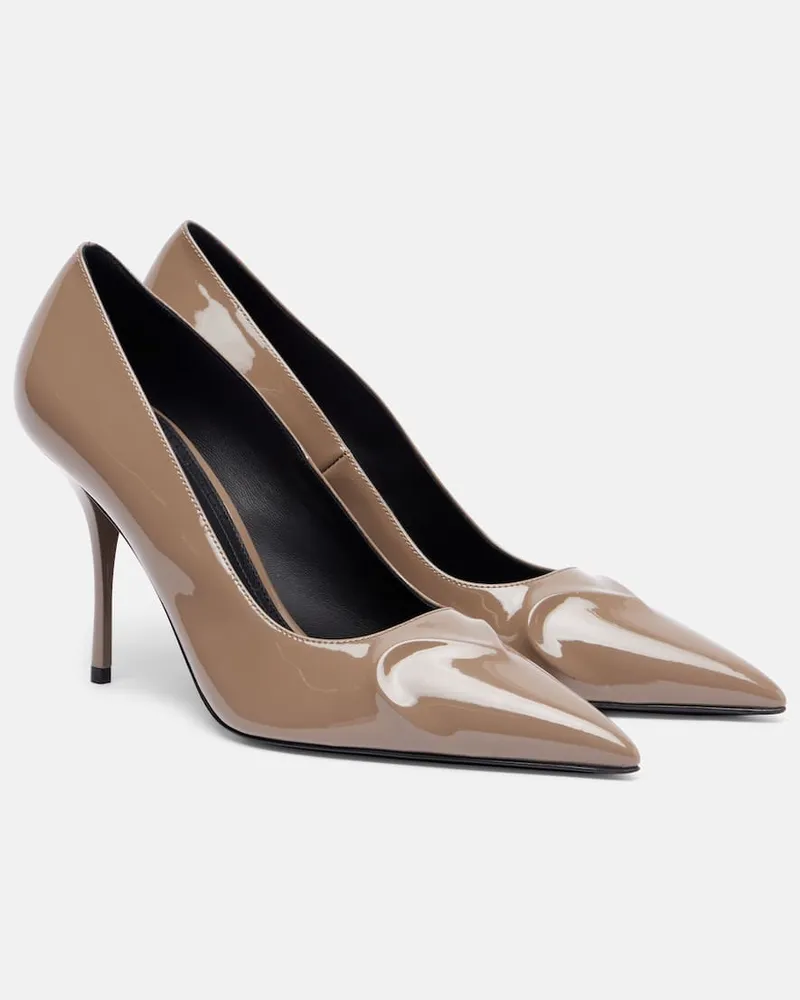Alaïa Alaïa Pumps Le Cœur 3D 90 aus Lackleder Beige