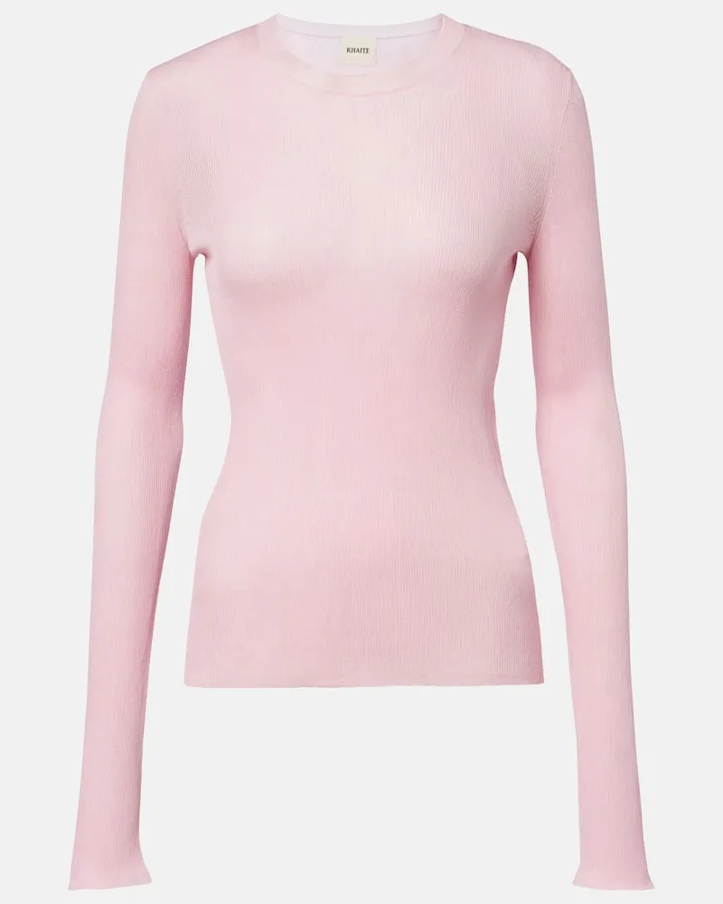 KHAITE Top Mosi aus Seide Pink
