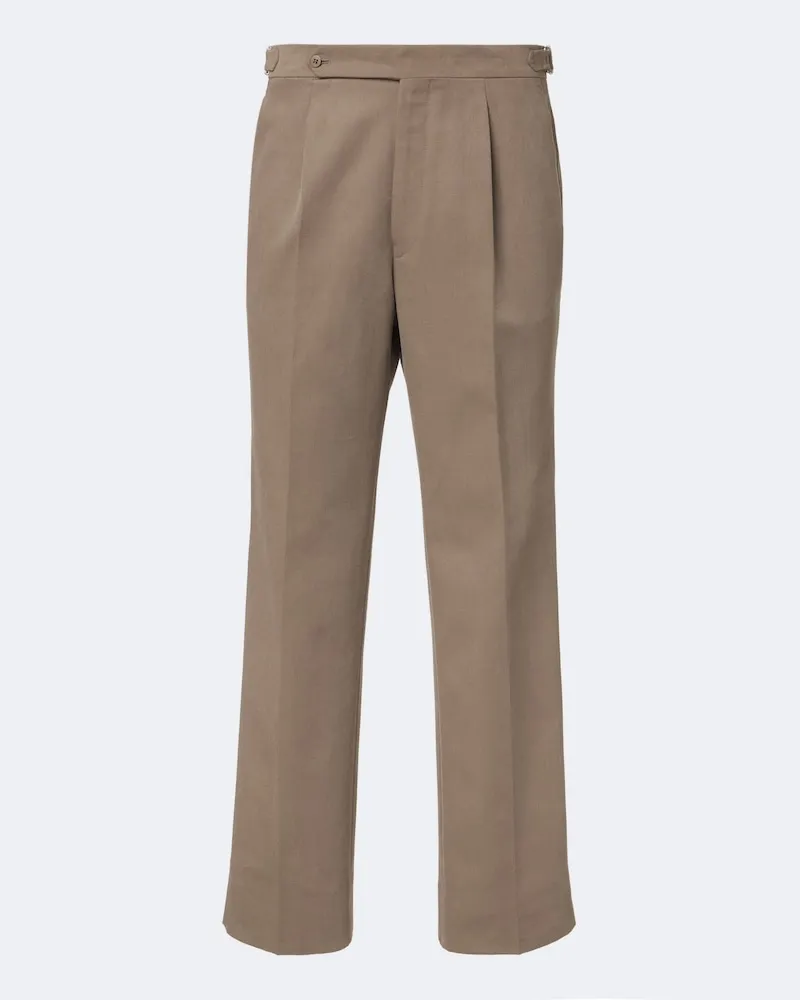 Stoffa Stòffa Weite Hose aus Baumwolle Beige