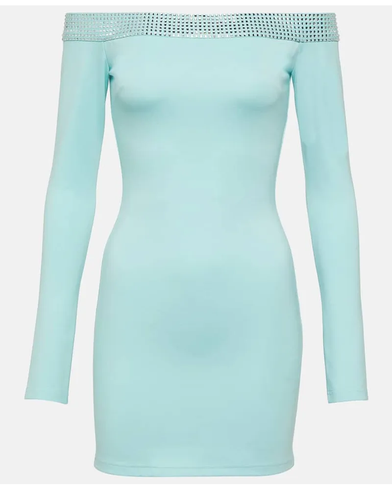 David Koma Verziertes Minikleid Blau