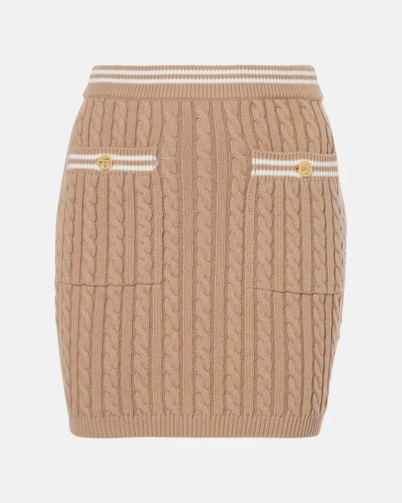 Alessandra Rich Minirock aus Baumwolle Beige