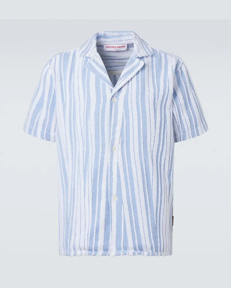 Orlebar Brown Hemd Howel aus Baumwollfrottee Blau