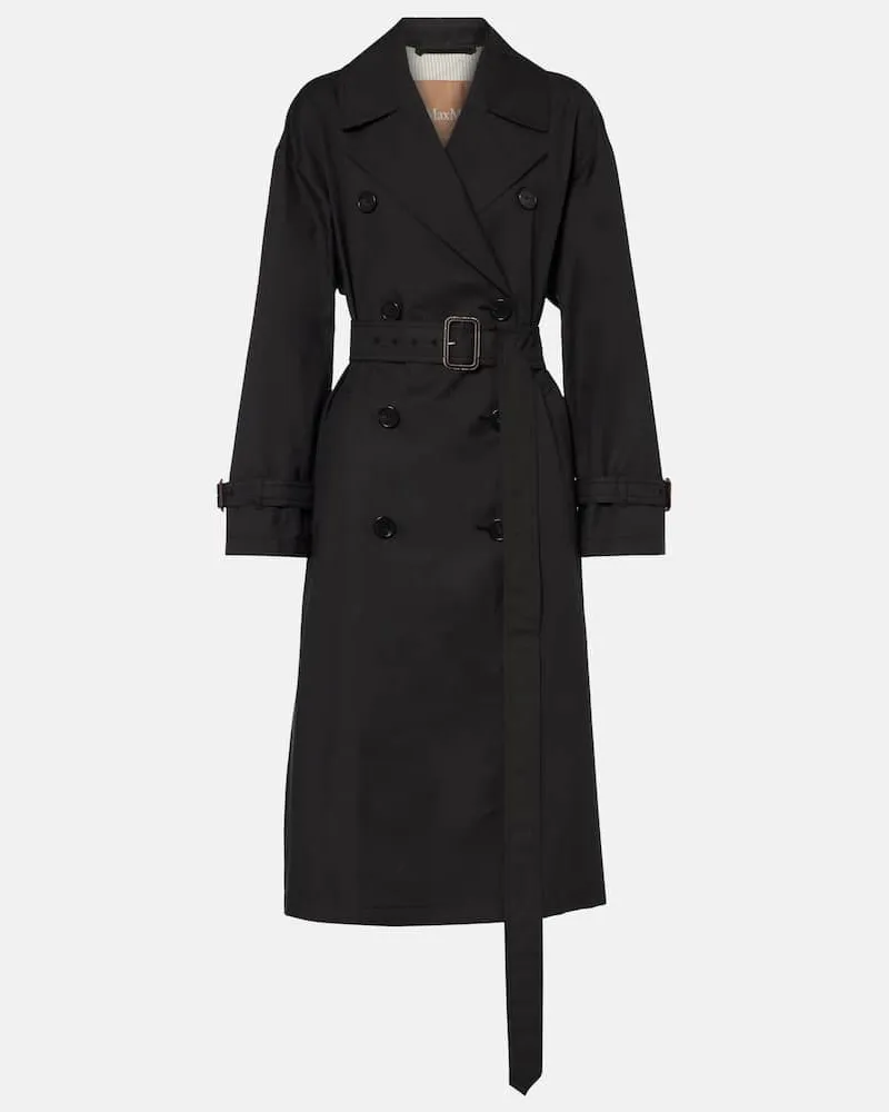Max Mara Trenchcoat Fiorito aus Twill Schwarz