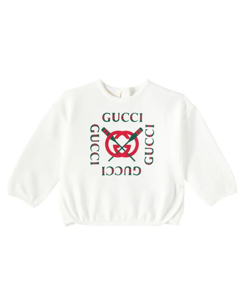 Gucci Baby Sweatshirt aus Baumwolle Weiß