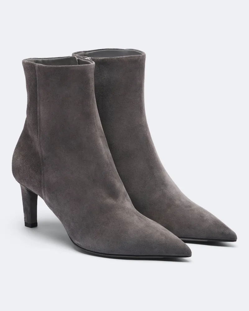 Jimmy Choo Ankle Boots Frankie aus Veloursleder Grau