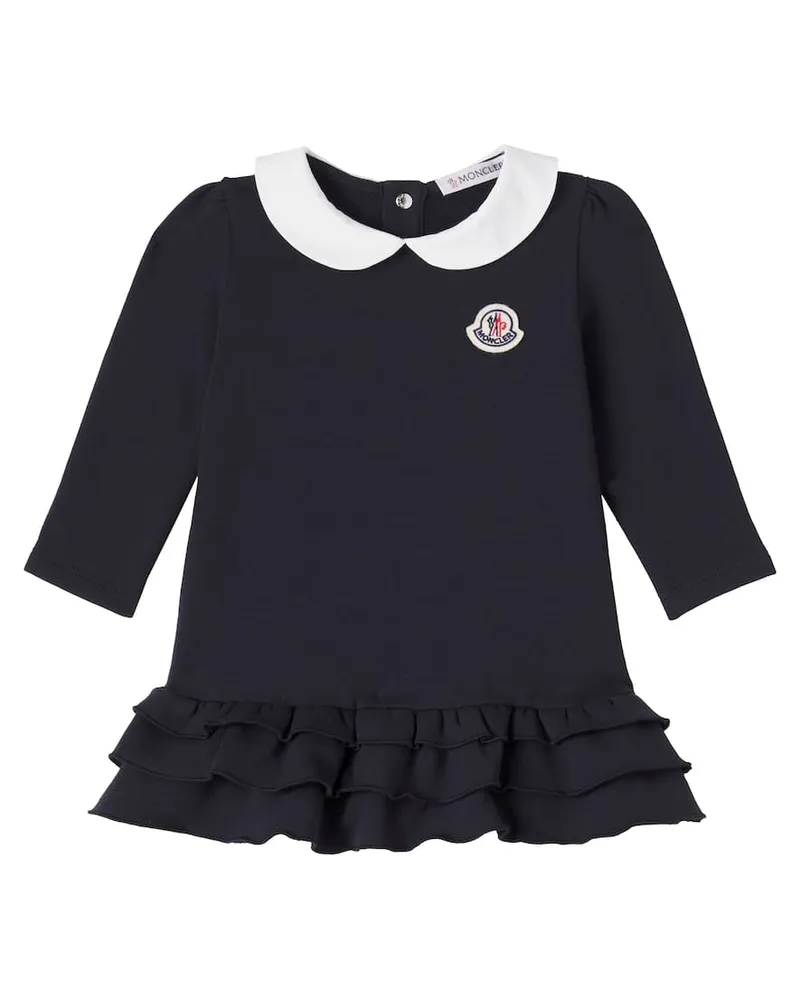 Moncler Baby Kleid aus einem Baumwollgemisch Blau