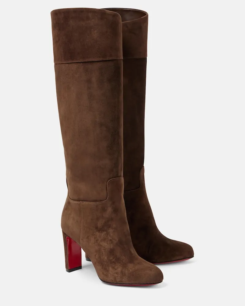 Christian Louboutin Stiefel Loo aus Veloursleder Braun