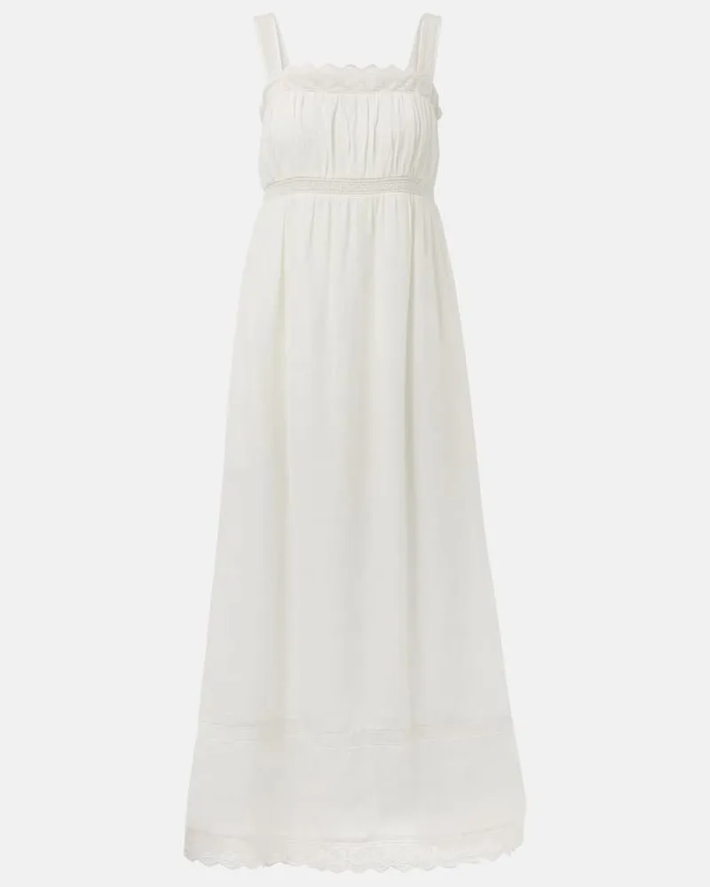 Posse Maxikleid Grace mit Spitze Weiß