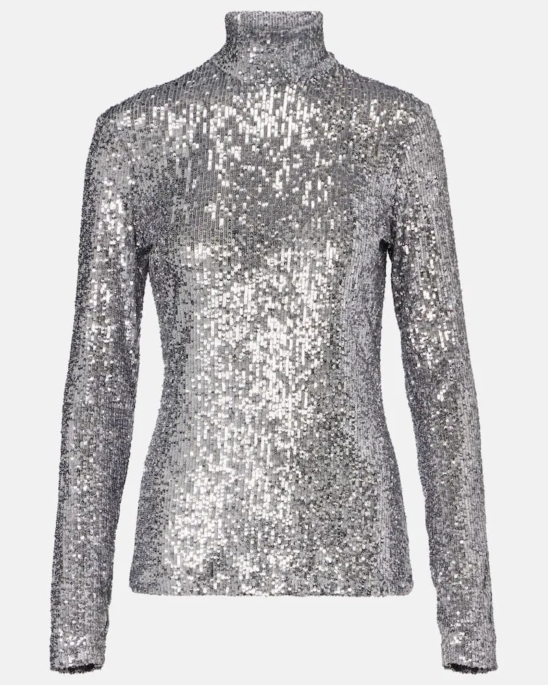 Paco Rabanne Top mit Pailletten Silber