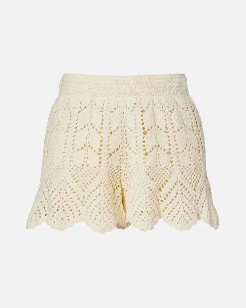 Zimmermann Shorts Awaken aus Häkelstrick Weiß