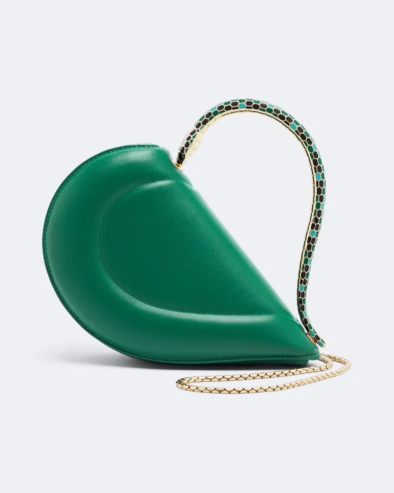 Bulgari Henkeltasche Serpentine Small aus Leder Grün