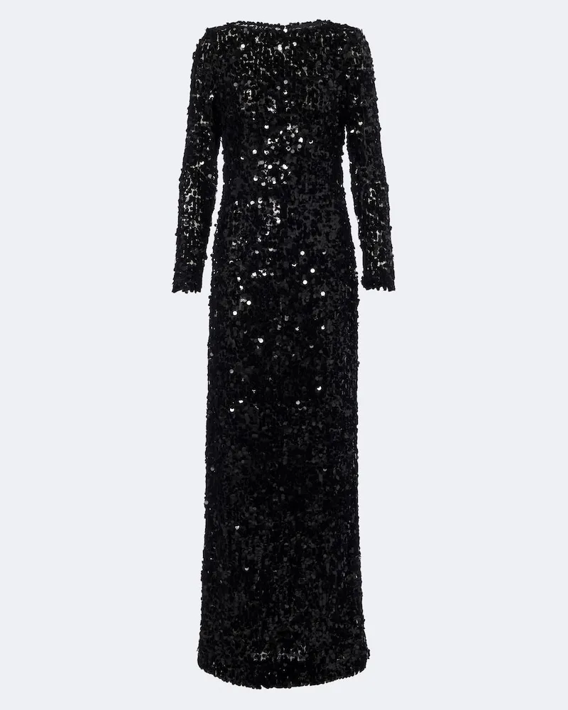 Oscar de la Renta Robe mit Pailletten Schwarz