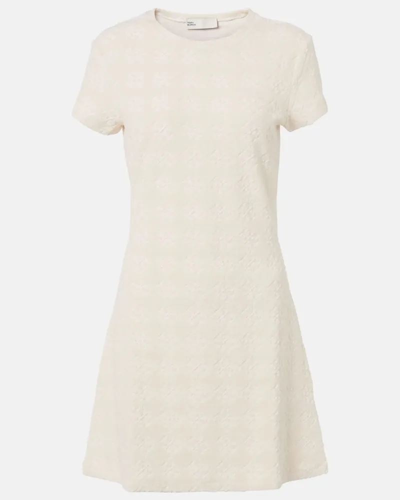 Tory Burch Minikleid aus Frottee Weiß