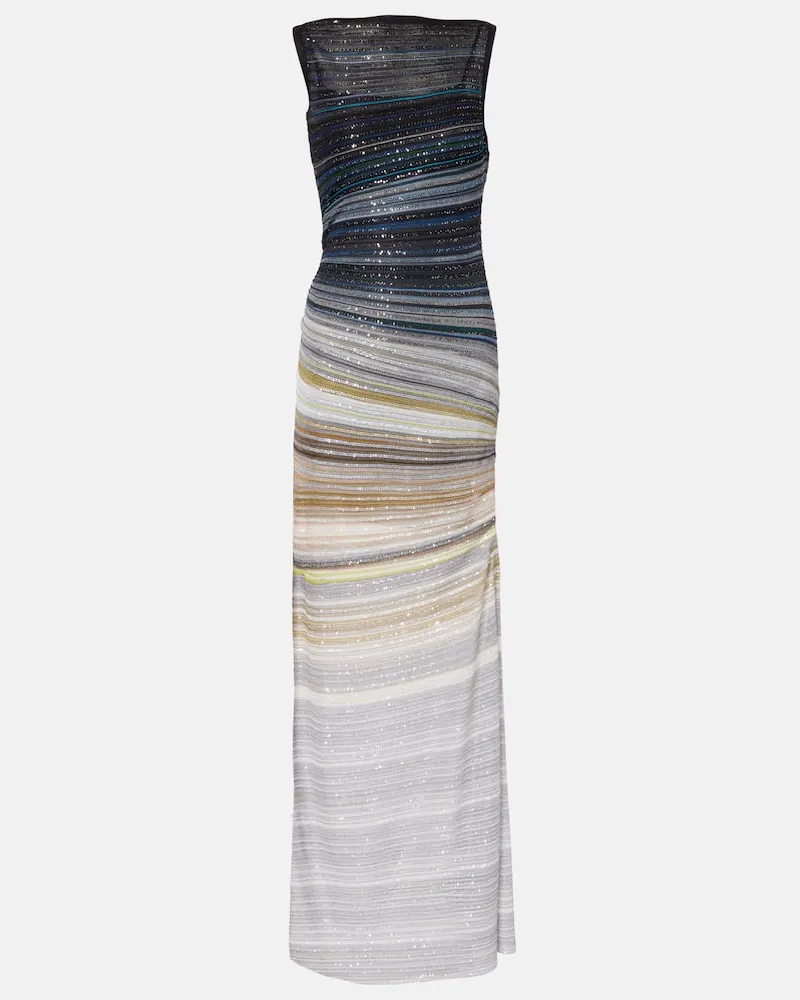 Missoni Maxikleid aus Lamé mit Pailletten Multicolor