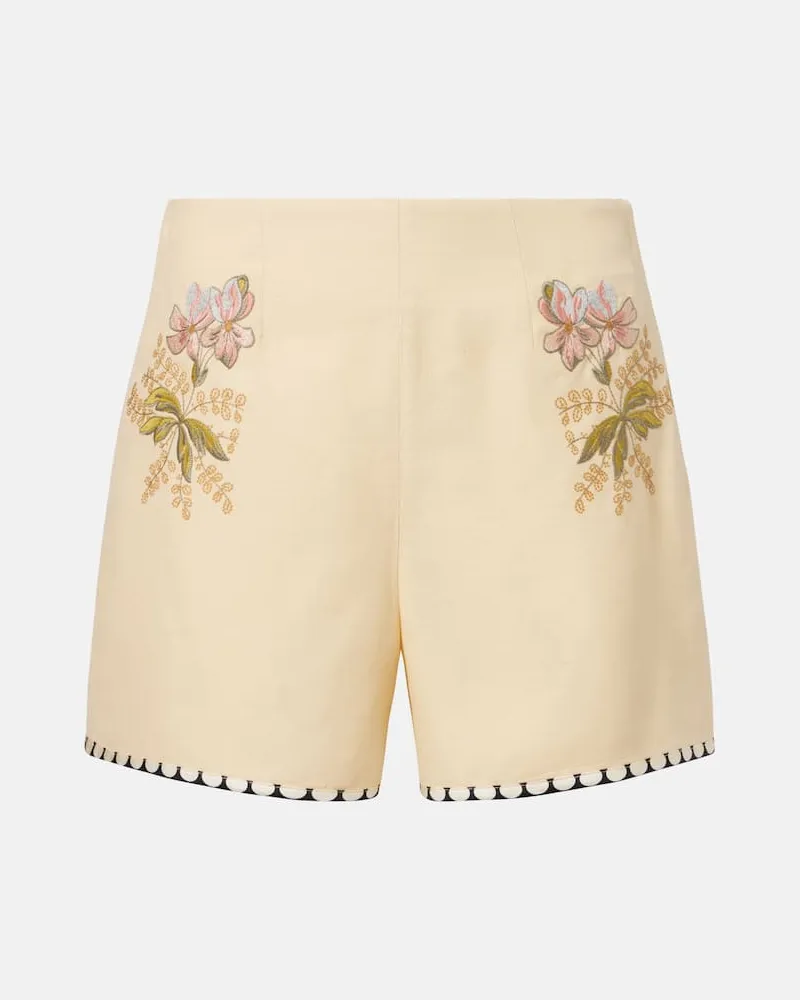 Valentino Garavani Bestickte Shorts Escape Gelb