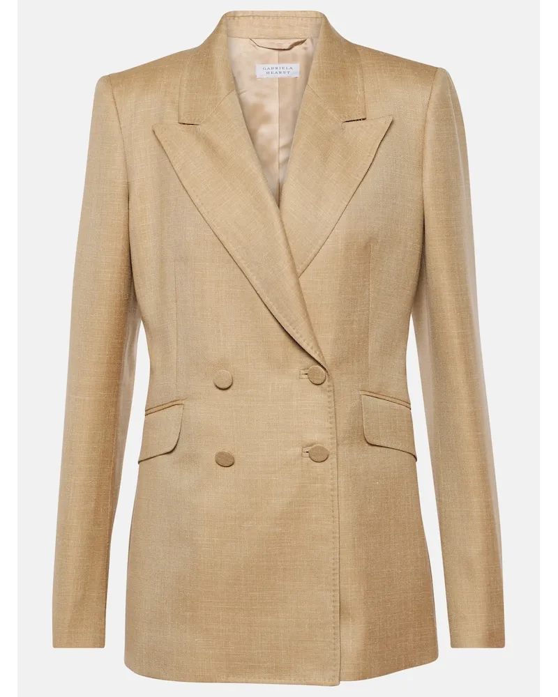 Gabriela Hearst Blazer aus Wolle, Seide und Leinen Beige