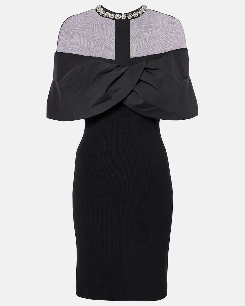 Rebecca Vallance Minikleid Maeve aus Mesh mit Kristallen Schwarz