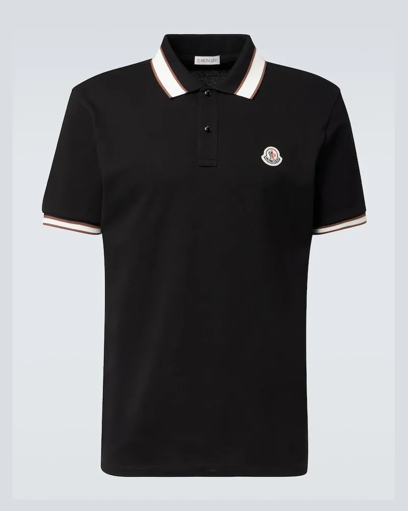 Moncler Polohemd aus Baumwoll-Pique Schwarz