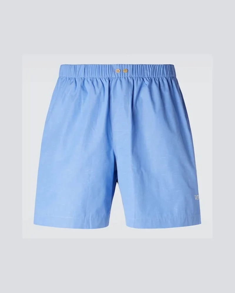 Wales Bonner Shorts Sunday aus Baumwolle Blau