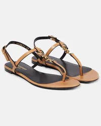 Saint Laurent Sandalen Cassandra aus Leder Braun