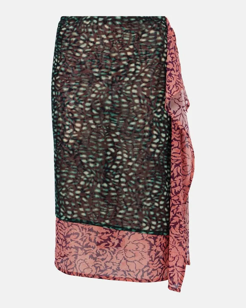 Dries van Noten Bedruckter Midirock Violett