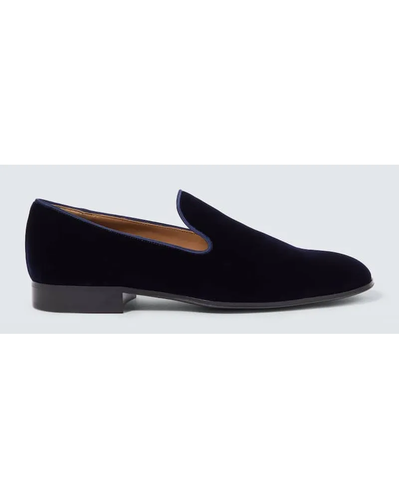 Gianvito Rossi Slip-Ons Jean aus Samt Blau
