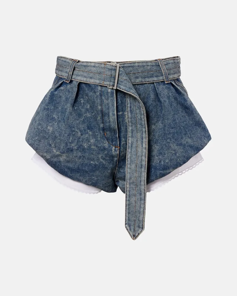 Magda Butrym High-Rise Jeansshorts Blau