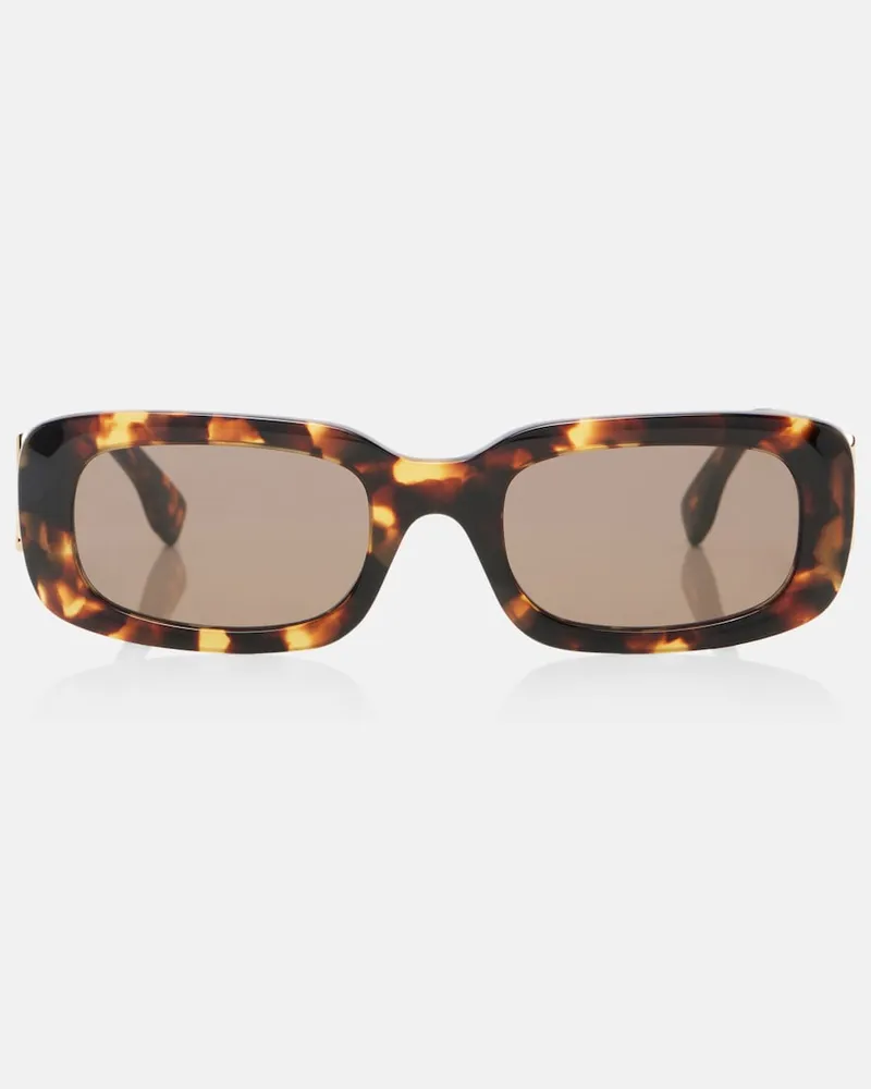 Fendi Eckige Sonnenbrille FF Diamonds Braun