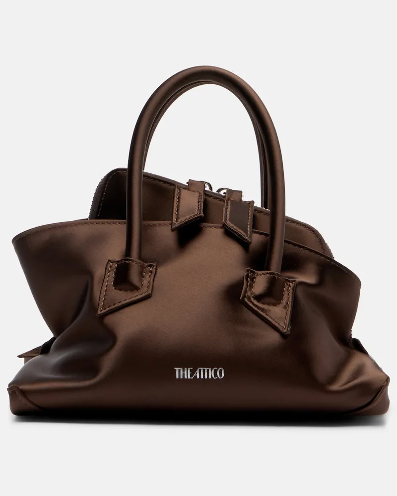 ATTICO Tote Bag La Passeggiata Mini aus Satin Braun