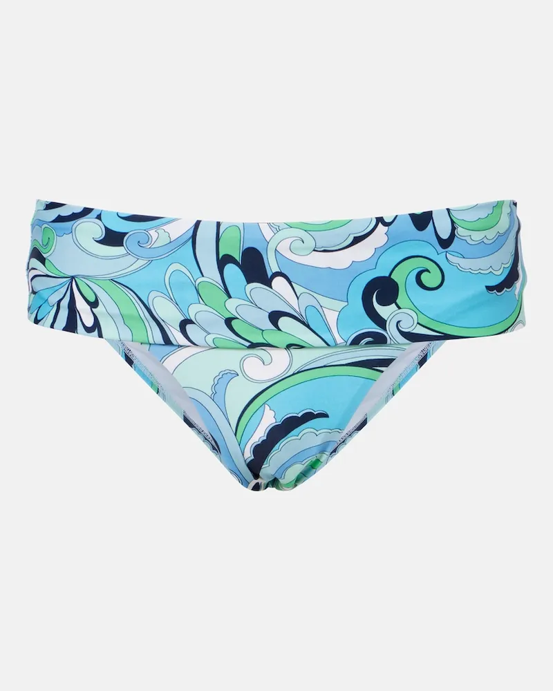 Melissa Odabash Bedrucktes Bikini-Höschen Brussels Blau