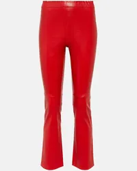 Stouls Cropped-Hose aus Leder Rot