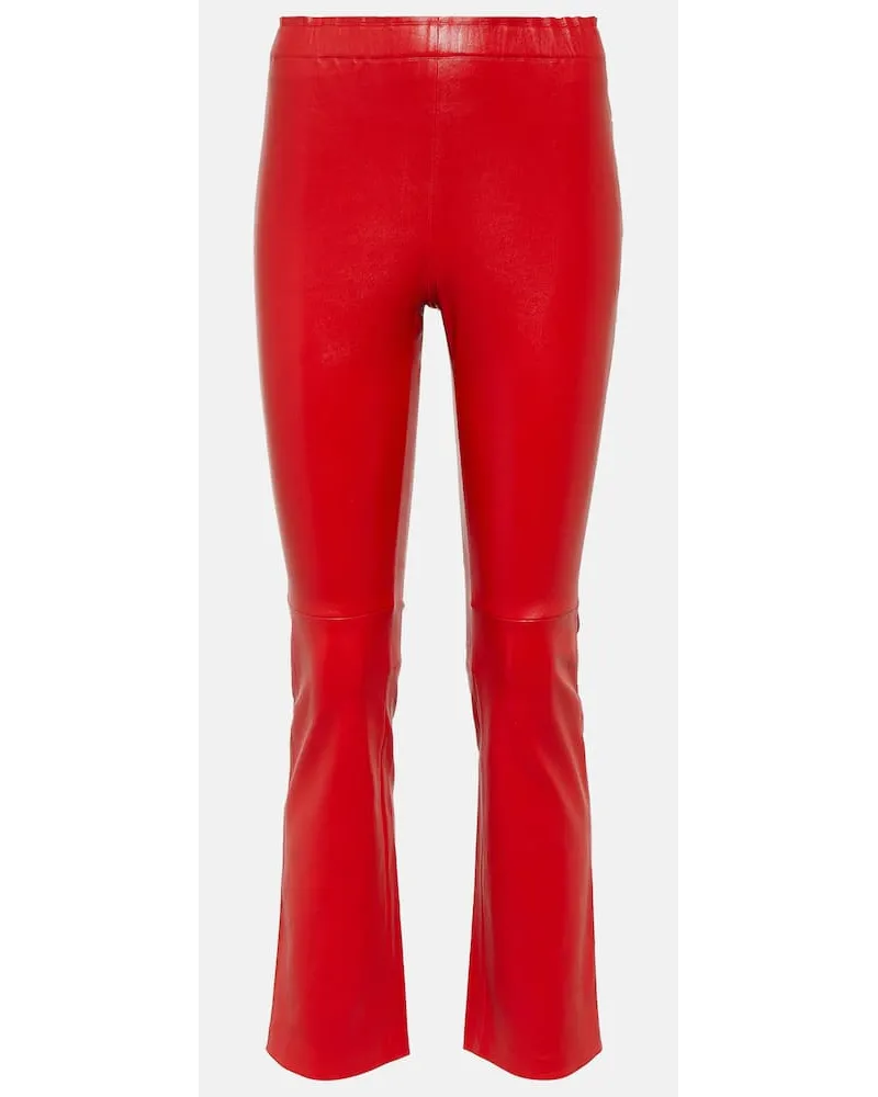 Stouls Cropped-Hose aus Leder Rot