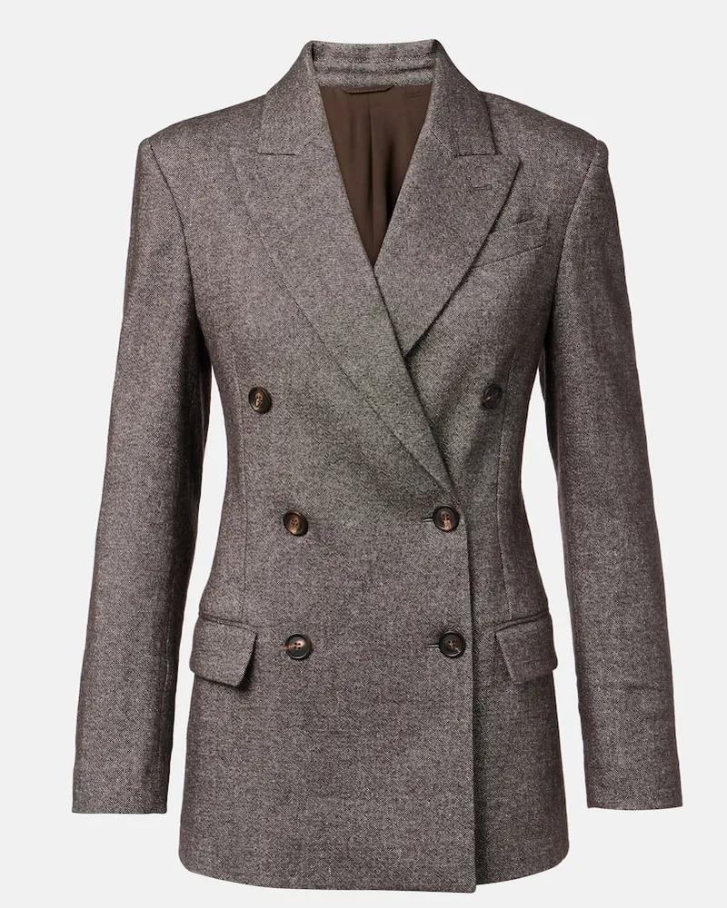 Brunello Cucinelli Blazer aus einem Wollgemisch Braun