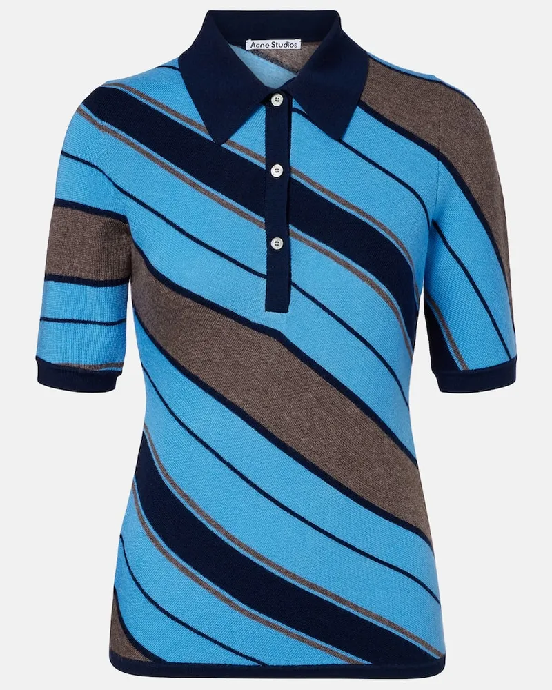 Acne Studios Polohemd aus Wolle Blau