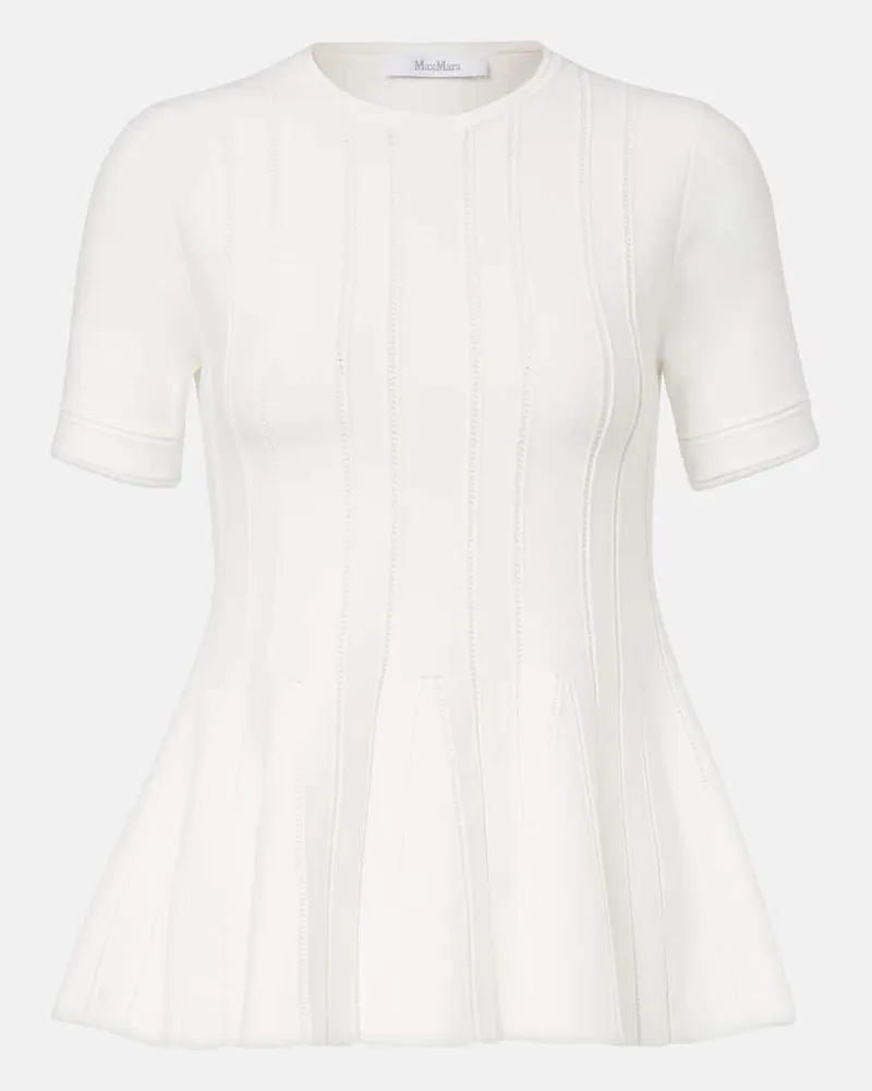 Max Mara Top Epoche aus Strick Weiß