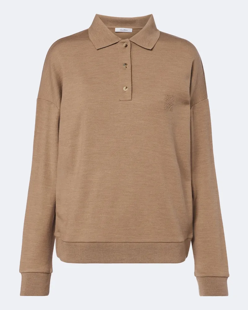 Max Mara Polopullover aus Schurwolle Braun