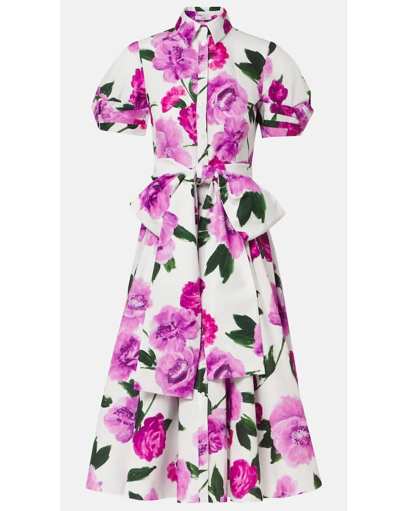 Erdem Hemdblusenkleid aus Baumwolle Multicolor