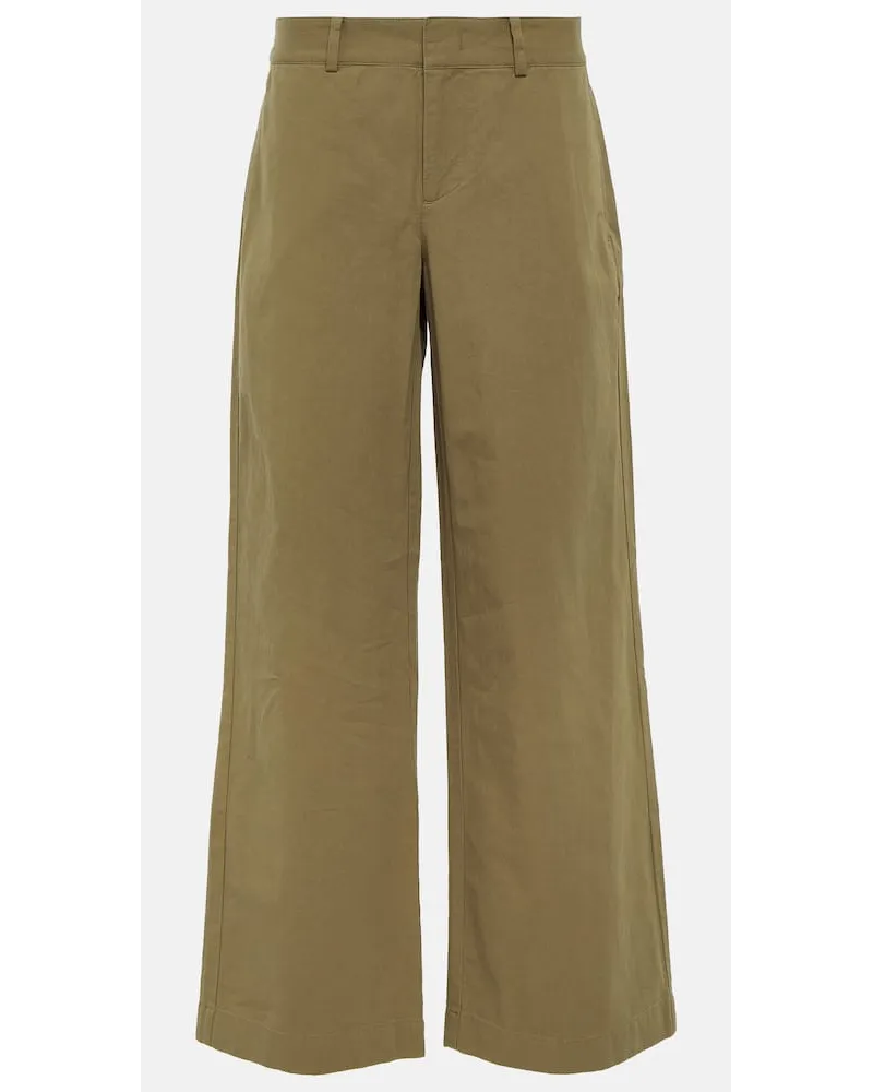 Vince Weite Hose aus Baumwoll-Twill Beige