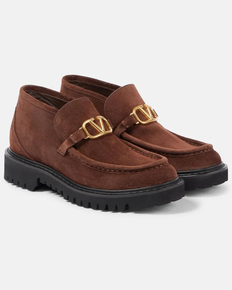 Valentino Garavani Desert Boots VLogo Signature aus Veloursleder Braun
