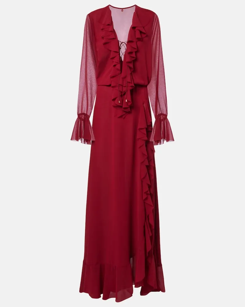 BANANHOT Maxikleid Bellen Burgunderrot
