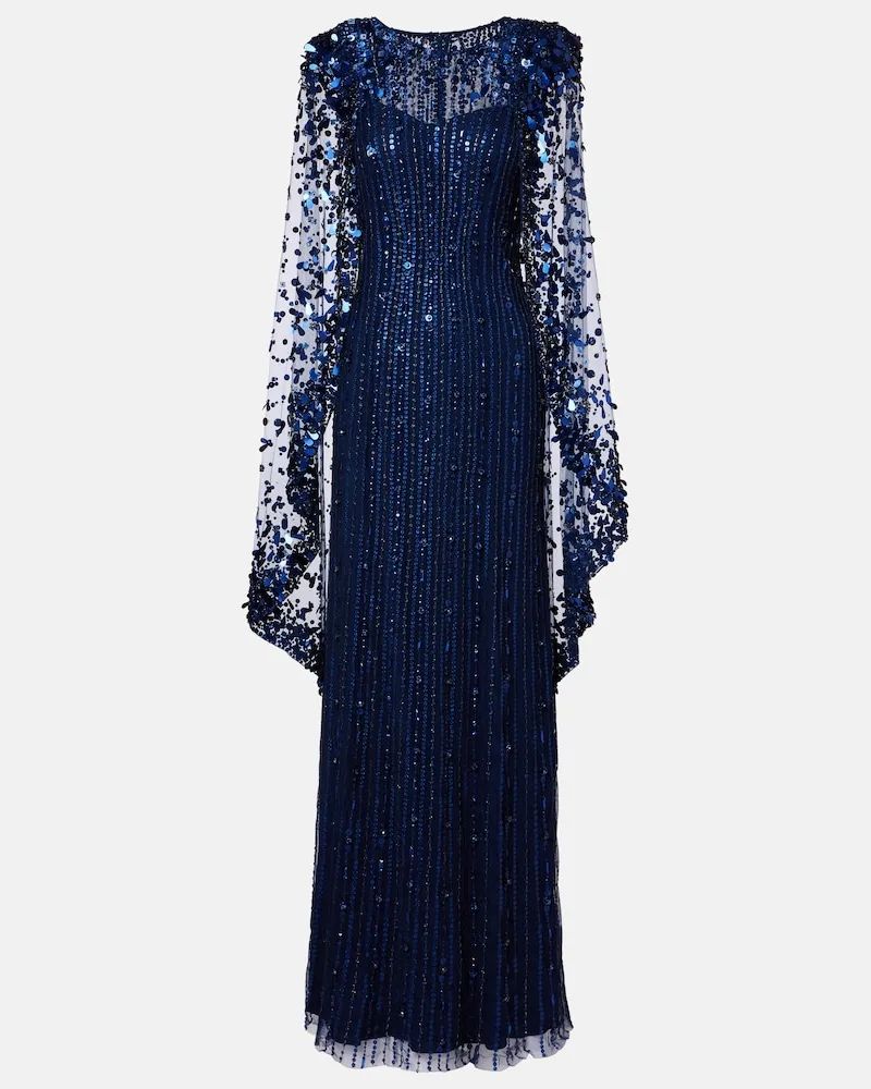 Jenny Packham Verzierte Robe Blau