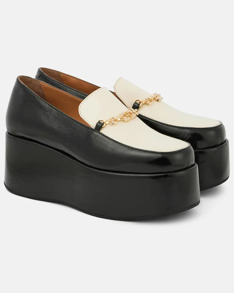 Ganni Plateau-Loafers aus Lederimitat Schwarz