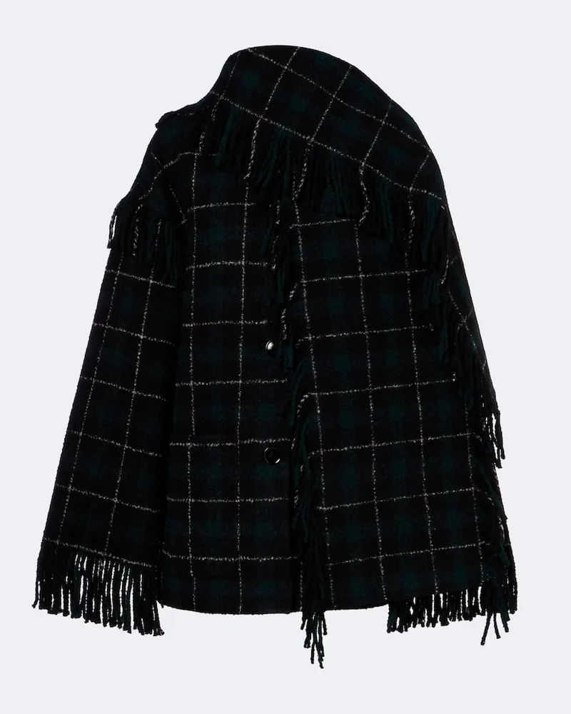 Totême Mantel aus einem Wollgemisch Schwarz