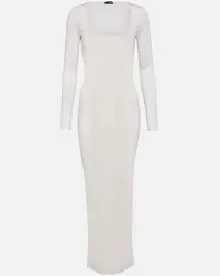 Tom Ford Maxikleid aus Kaschmir und Seide Weiss