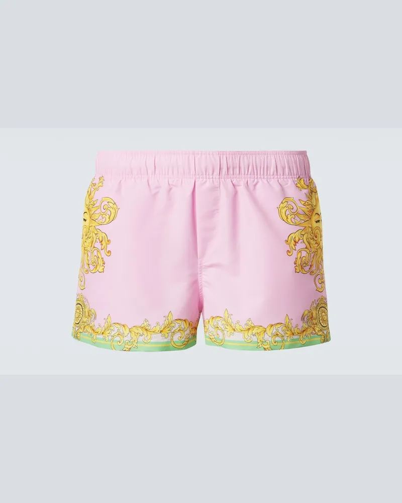 Versace Bedruckte Badeshorts Rosa