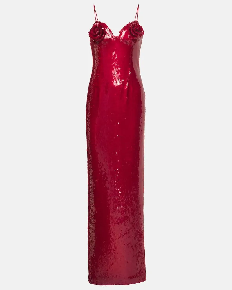 Magda Butrym Robe mit Pailletten Rot