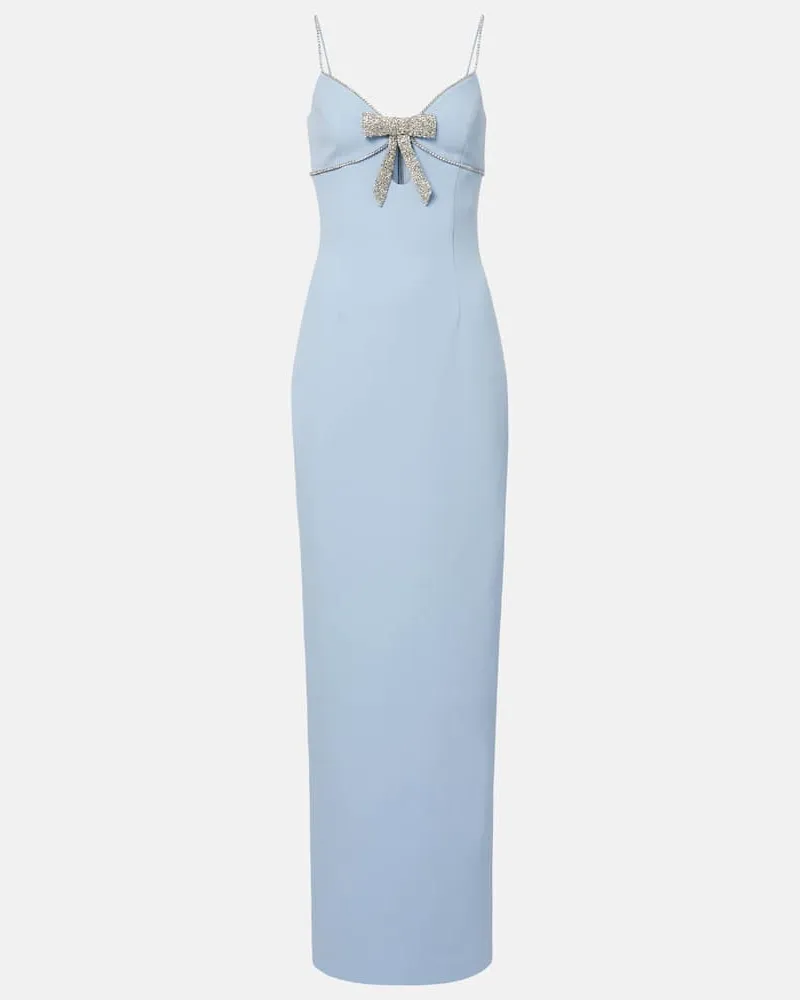 Rebecca Vallance Robe aus Crêpe mit Kristallen Blau