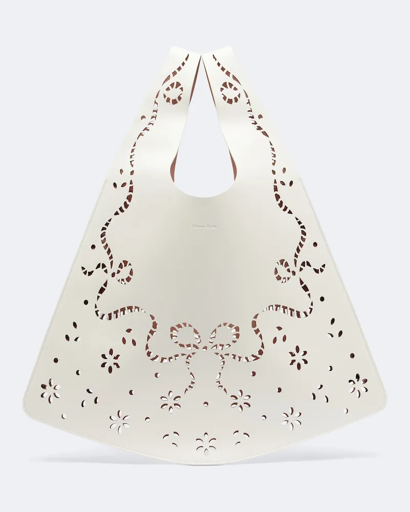 Simone Rocha Laser-cut Shopper aus Leder Weiß
