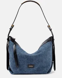 Isabel Marant Schultertasche Leyden Small aus Denim Blau