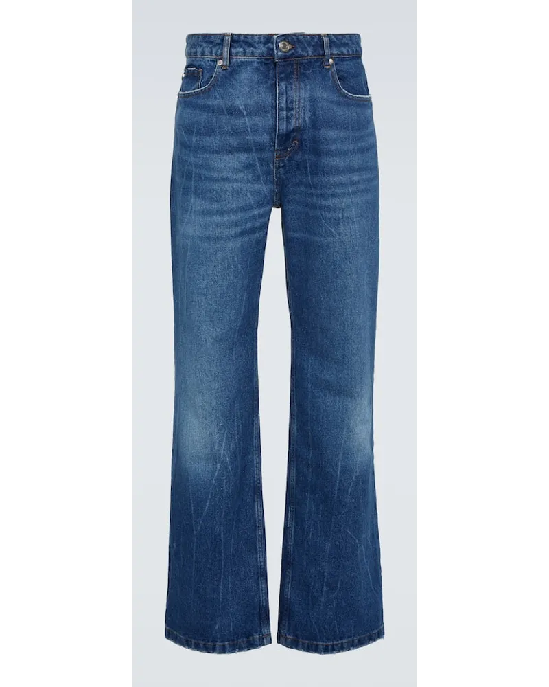 AMI Paris Mid-Rise Straight Jeans Blau